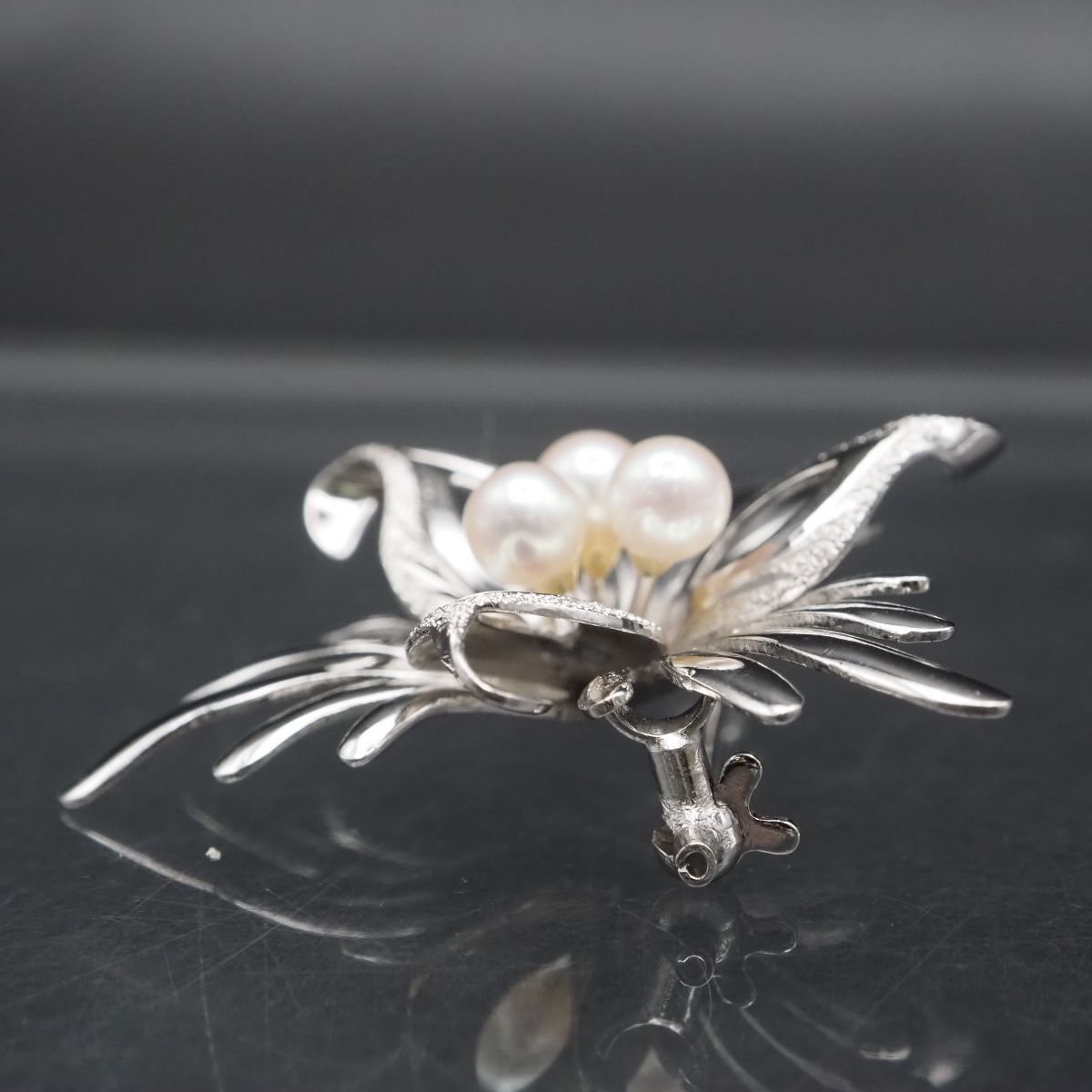 ミキモト ブローチ パール 真珠 4.8-6.8mm 幸福の木 K18YG ミキモト