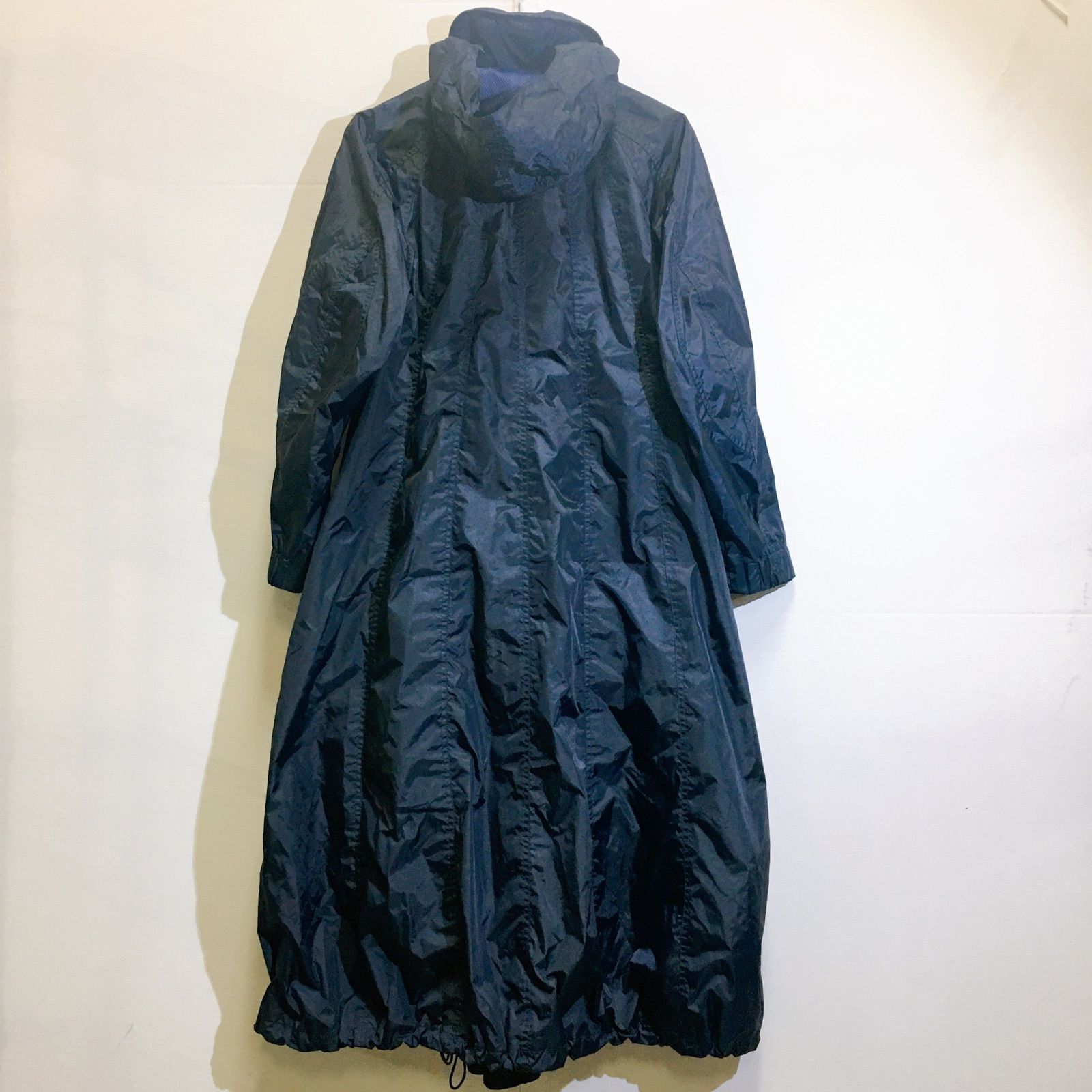 ISSEY MIYAKE イッセイミヤケ ロング レインコート ネイビー フード