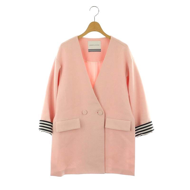 ボーダーズアットバルコニー BORDERS at BALCONY ノーカラーウール