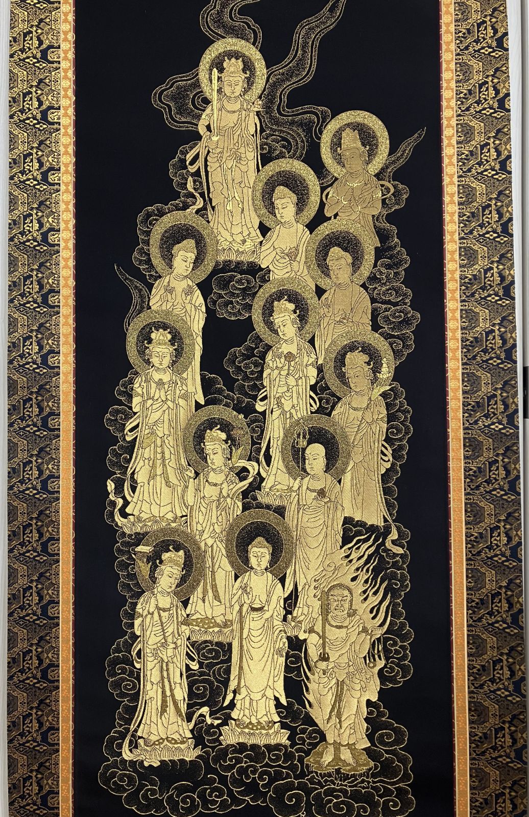 高級西陣織 十三仏掛け軸 美品 信州善光寺大勧進様為書きあり エクセル