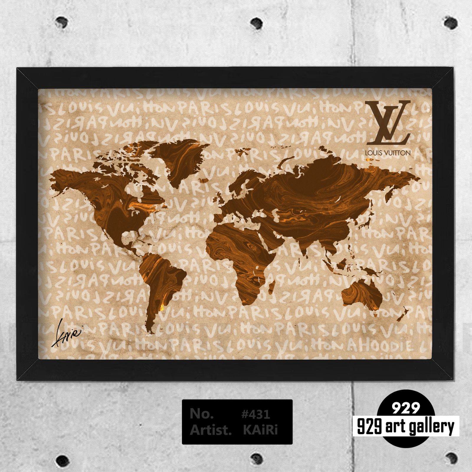 LOUIS VUITTON type☆A4額装済オマージュアートインテリアポスター#431