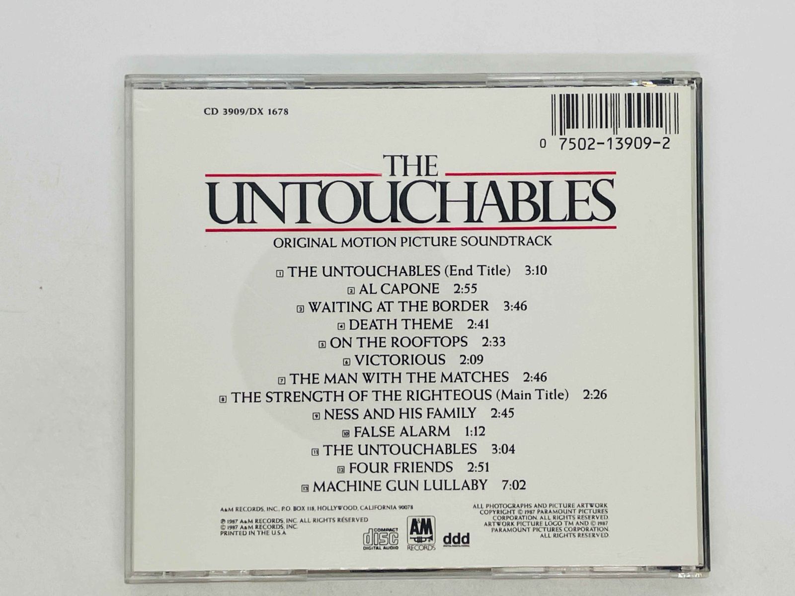 CD アンタッチャブル / サウンドトラック / エンニオ・モリコーネ