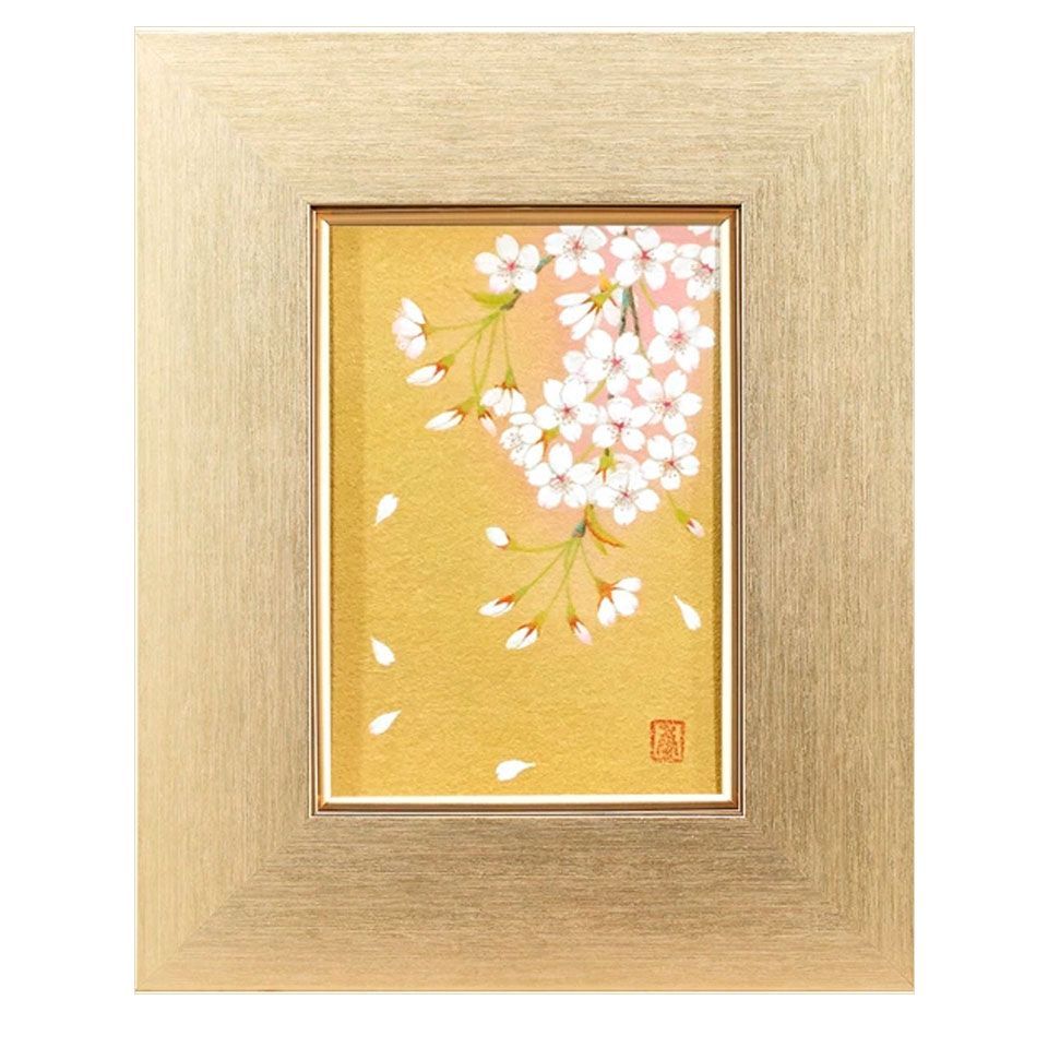 鈴木 香『さくら』SM号 日本画 額入り 桜 サクラ 春 季節掛け 花 吉祥