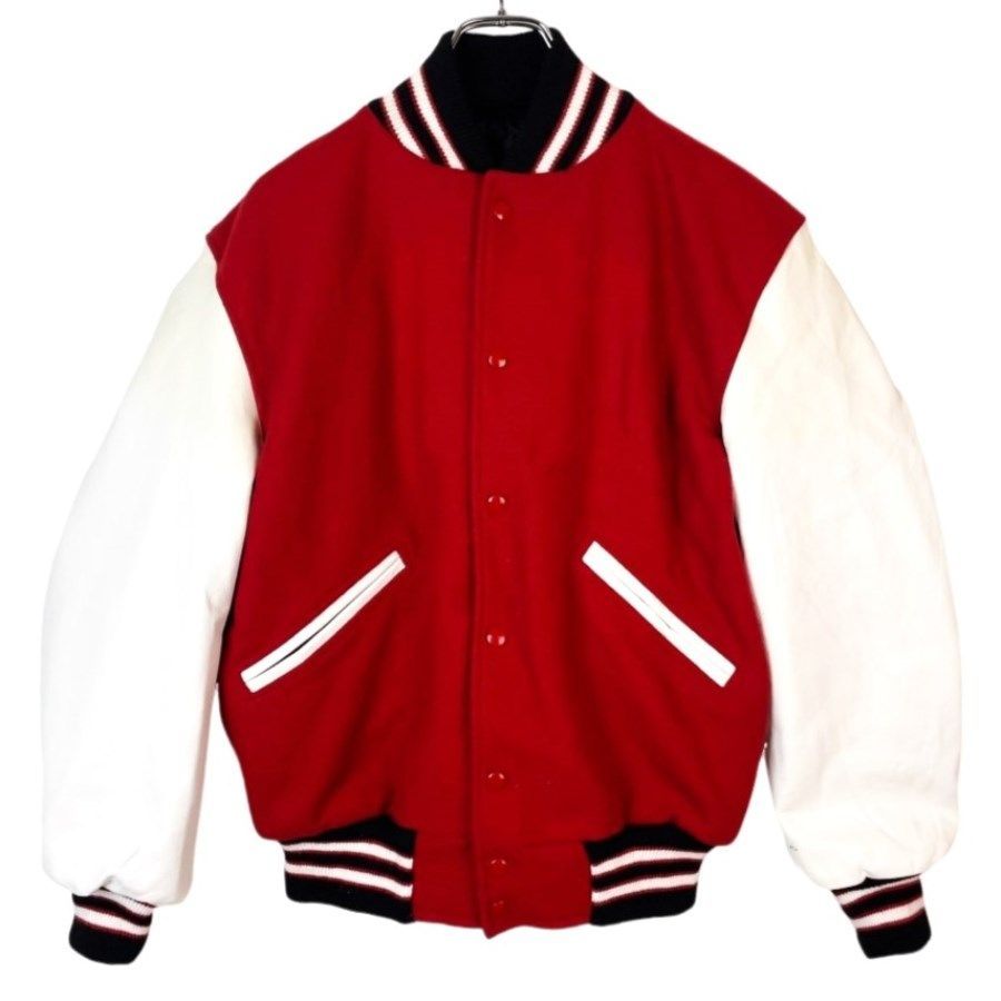 USA製JBS apparel本革リアルレザー切り替えウールスタジャンスタジアム