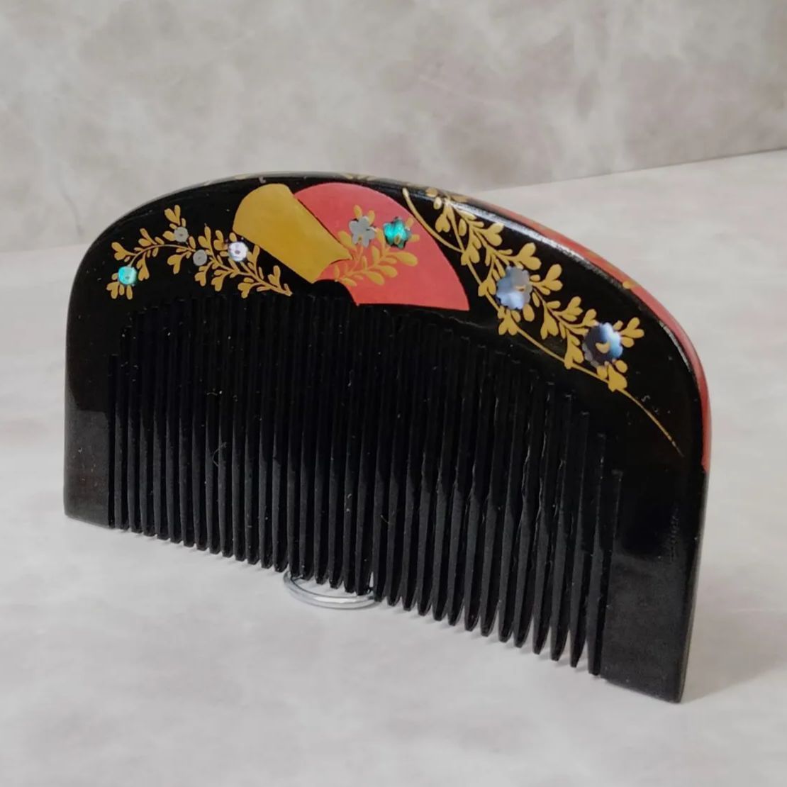 希少 アンティーク 造刻印あり】櫛と笄 本漆塗り 螺鈿細工 金蒔絵 鼈甲