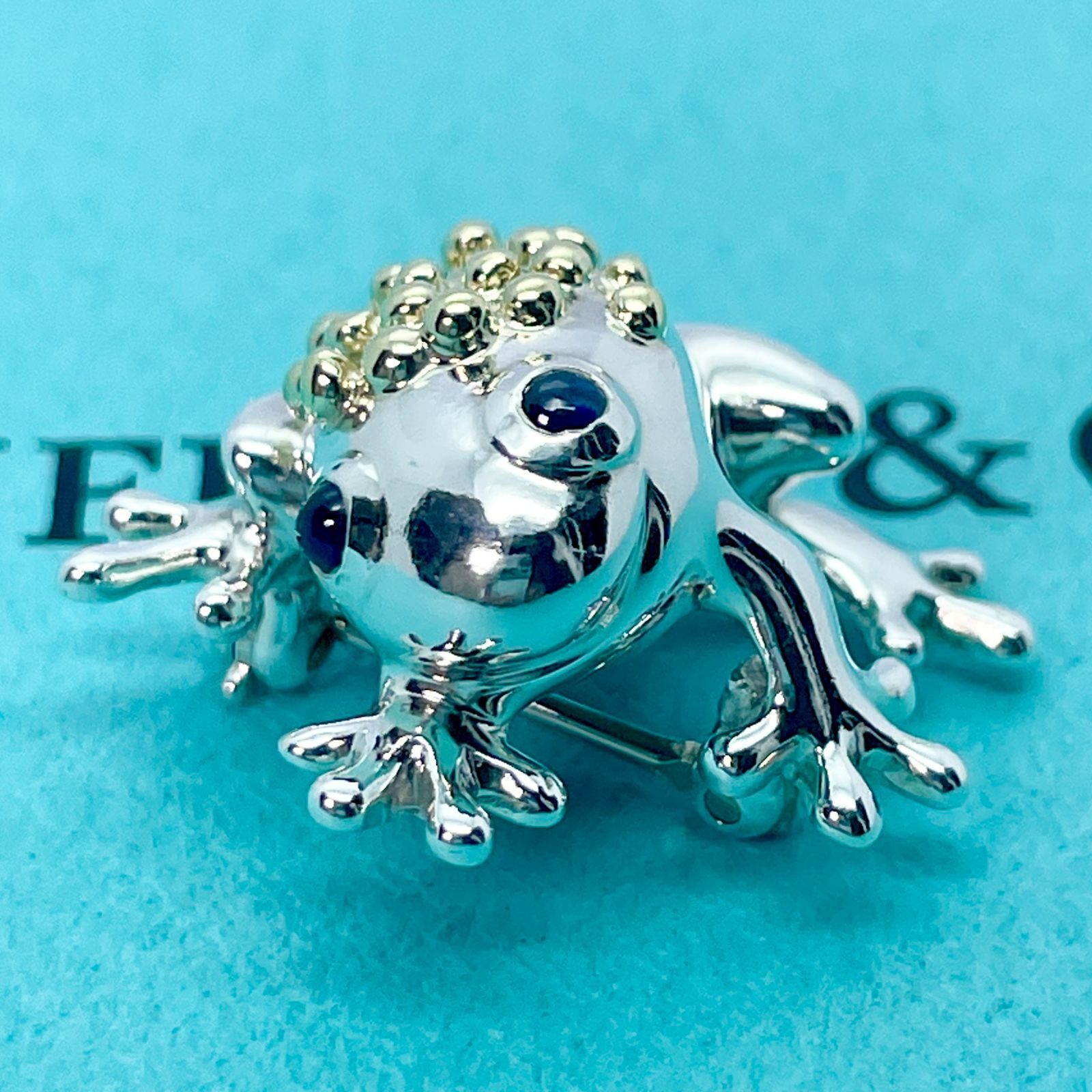 希少 ティファニー カエル ブローチ コンビ シルバー925×K18(750