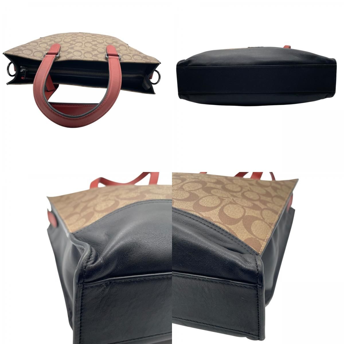 極美品 COACH コーチ 近年モデル 2WAY トートバッグ A4収納可 斜め掛け