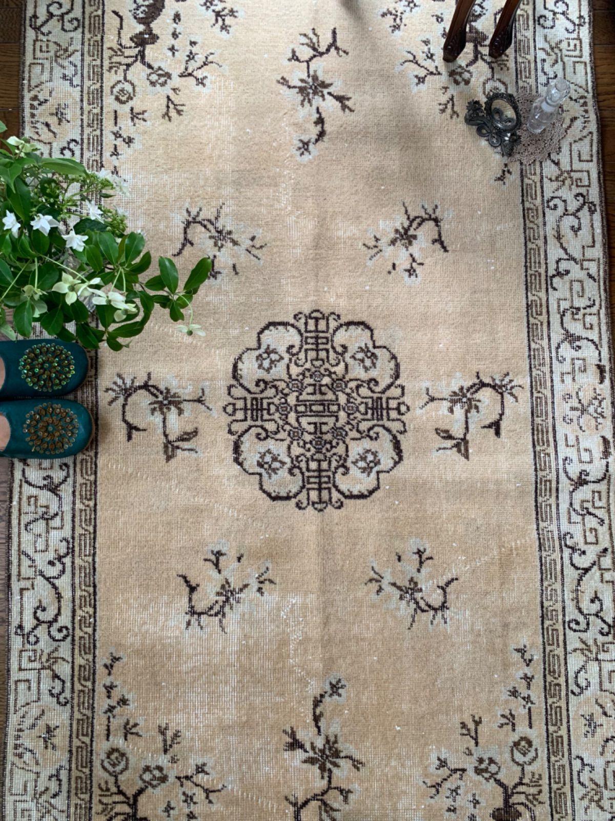 超大判 266×157 shabby chic トルコ ヴィンテージラグ 超大判 266×157