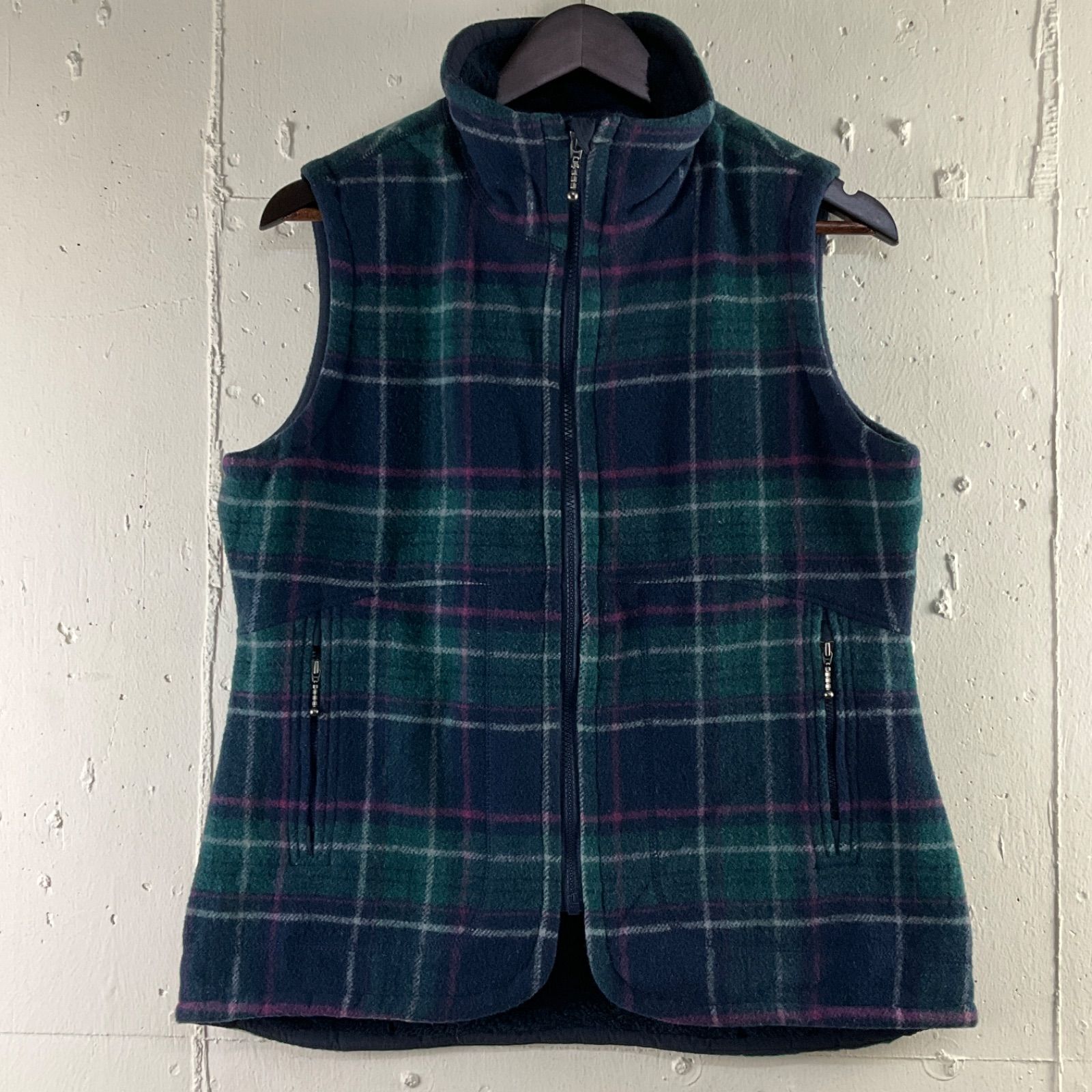 Woolrich ウールリッチ チェック柄 ボア フリースベスト フリース