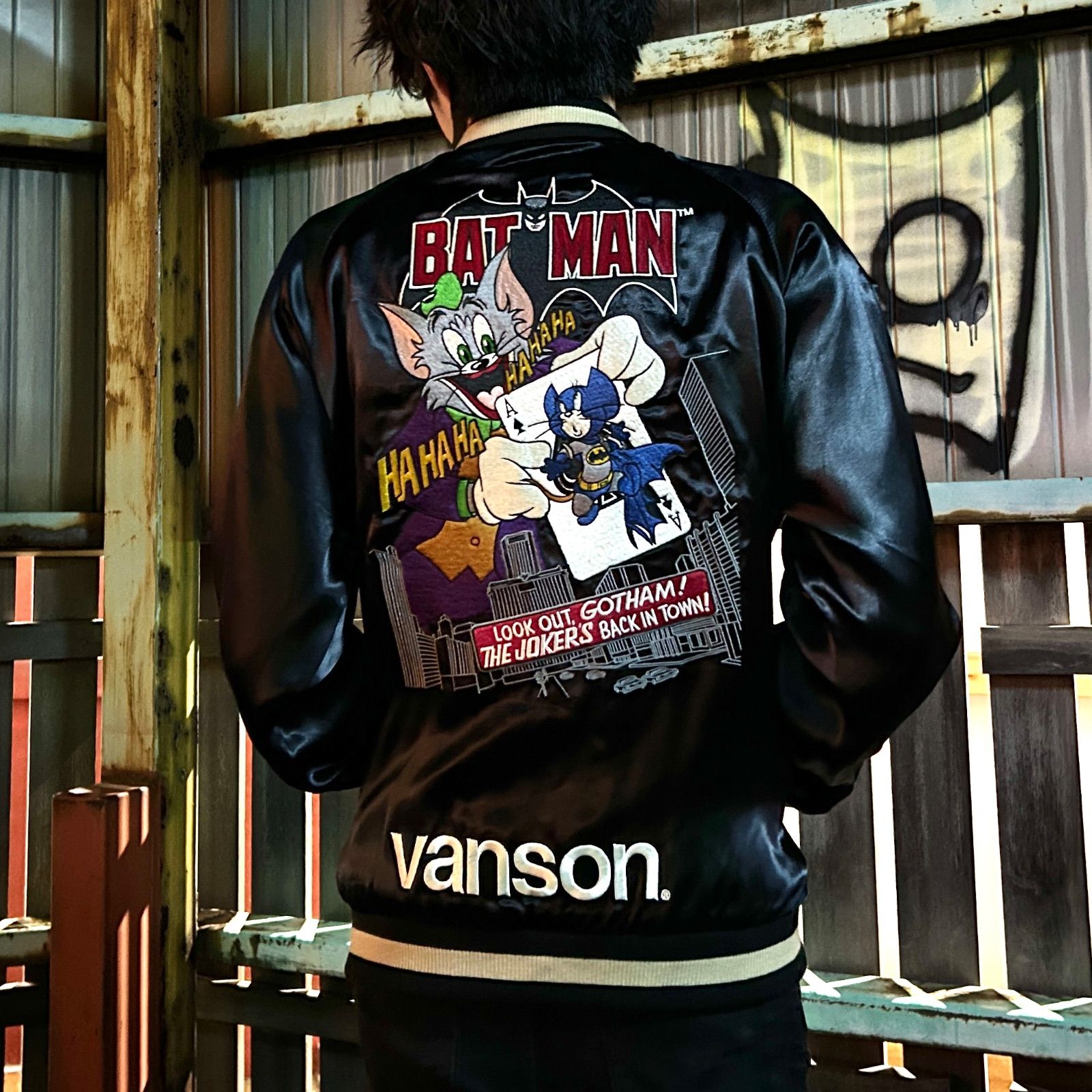 TOM&JERRY刺繍リバーシブルスカジャン 】VANSON バンソン トム