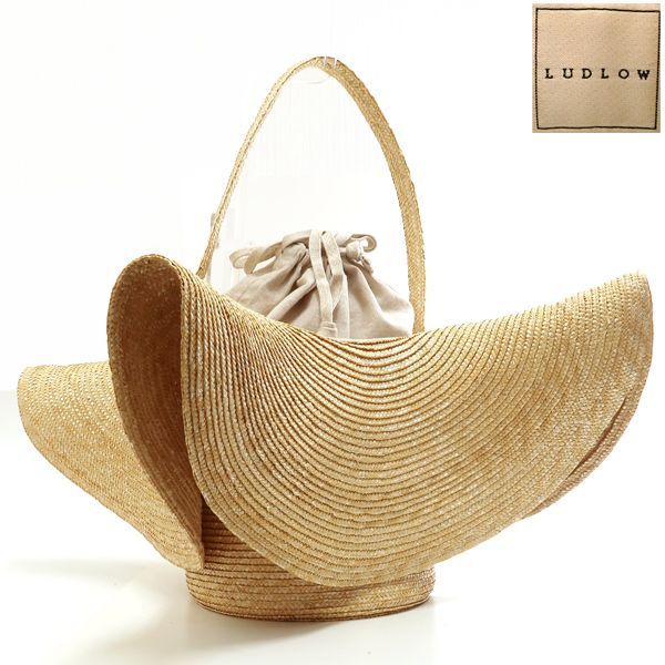 LUDLOW フレア バスケットストローバッグ 麦わら 美品 ラドロー ◇送料