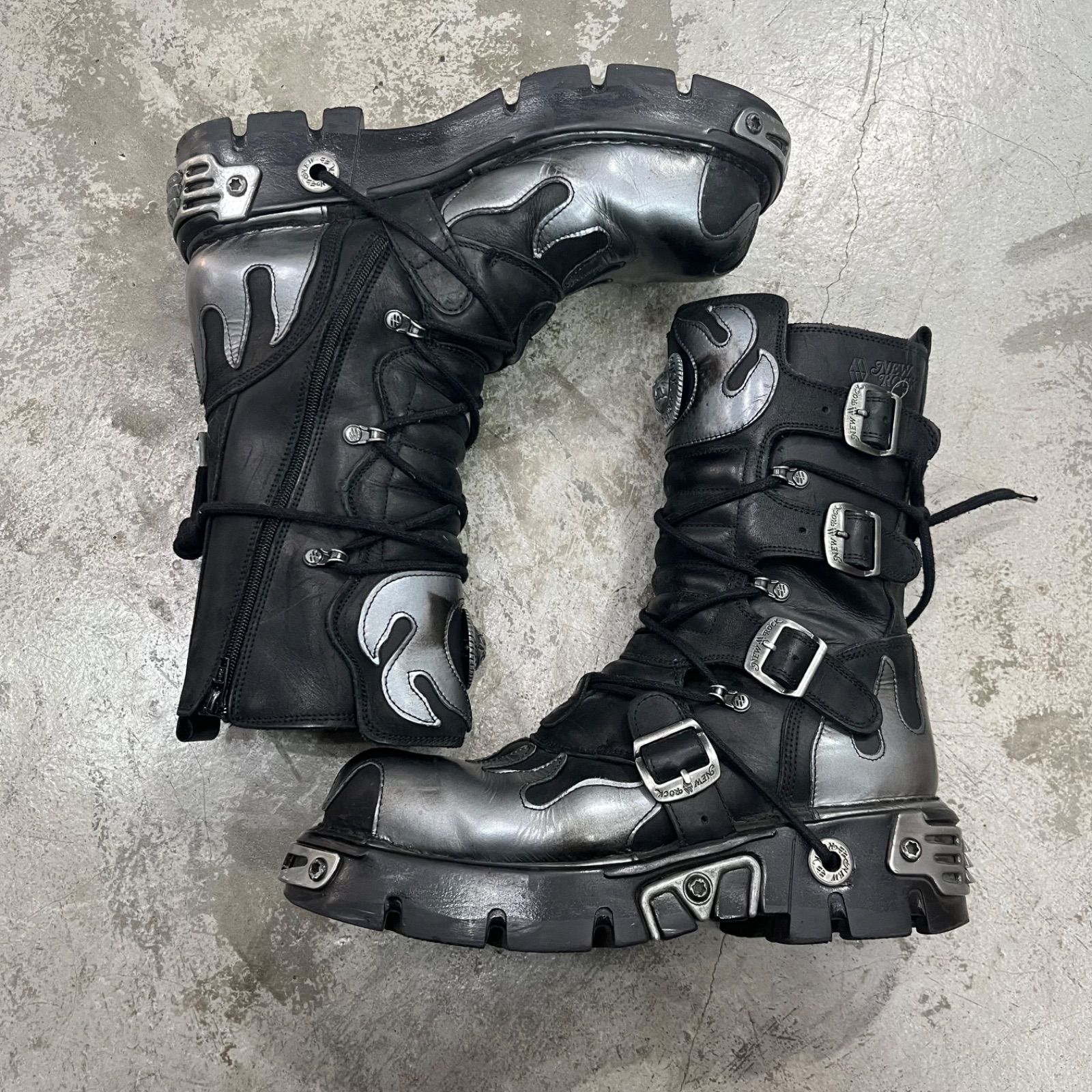 NEW ROCK BOOT METALLIC メタリックブーツ パンク ゴシック 革靴
