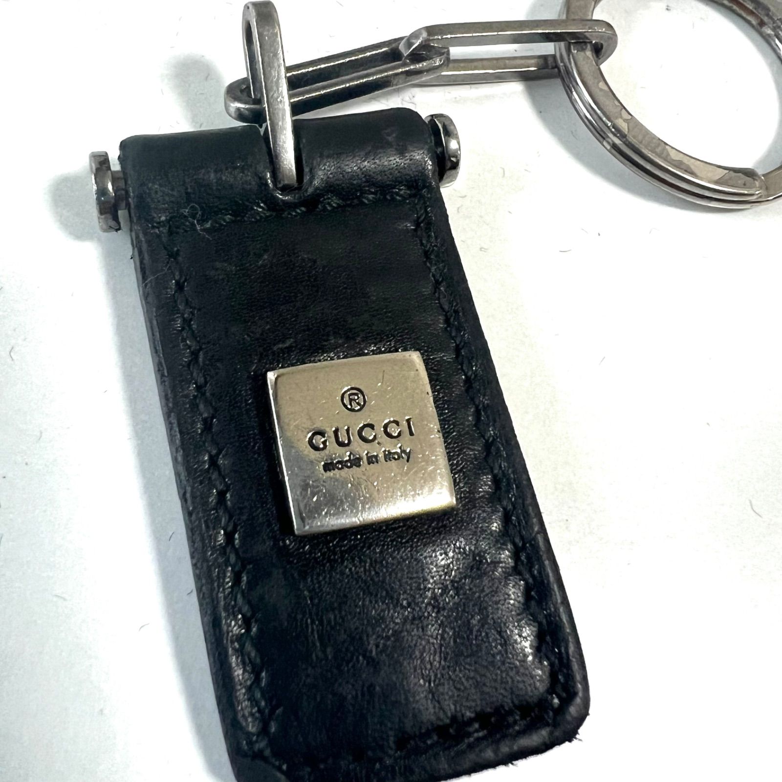 GUCCI グッチ キーホルダー キーリング レザー ブラック - メルカリ
