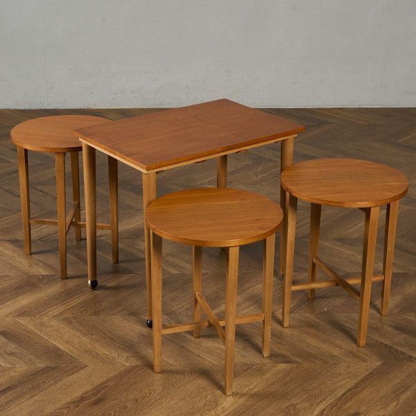 美品 アンティーク ネストテーブル 3点セット バタフライ式 レア 希少