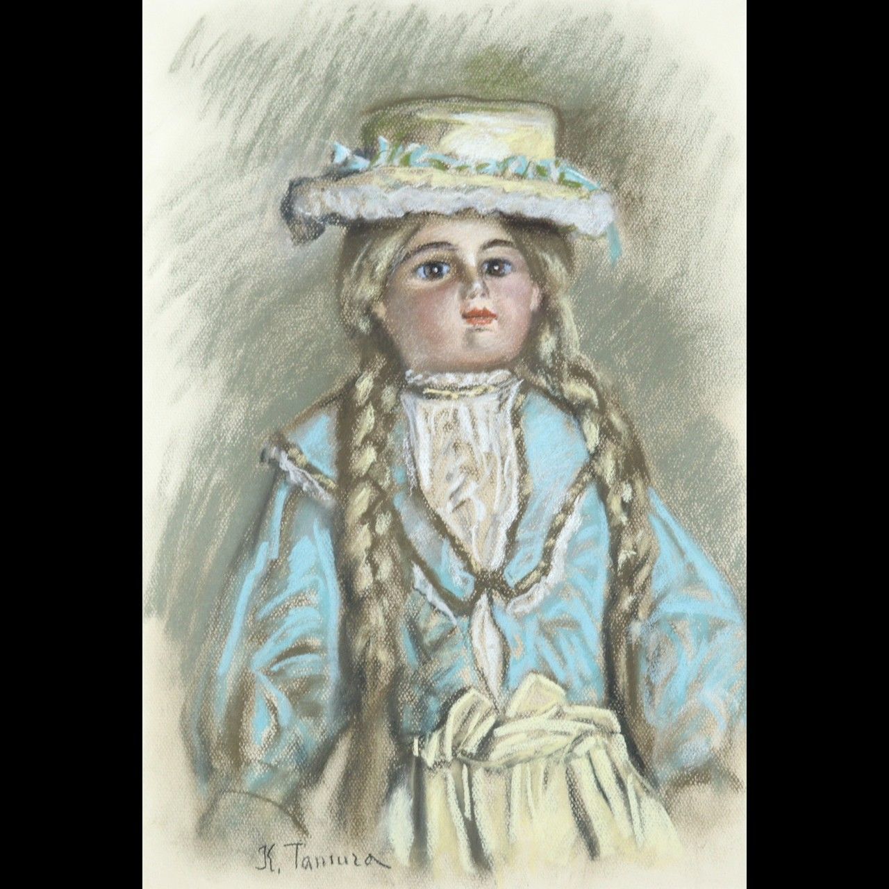 田村孝之介 「お人形」肉筆パステル画10号 古美術 楾 G315-T - メルカリ