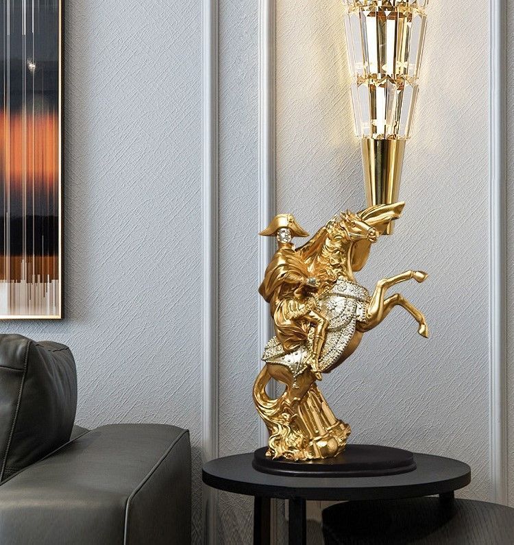 ナポレオン 騎馬像 勇姿 オブジェ レジン彫刻 肖像 ゴールド 置物