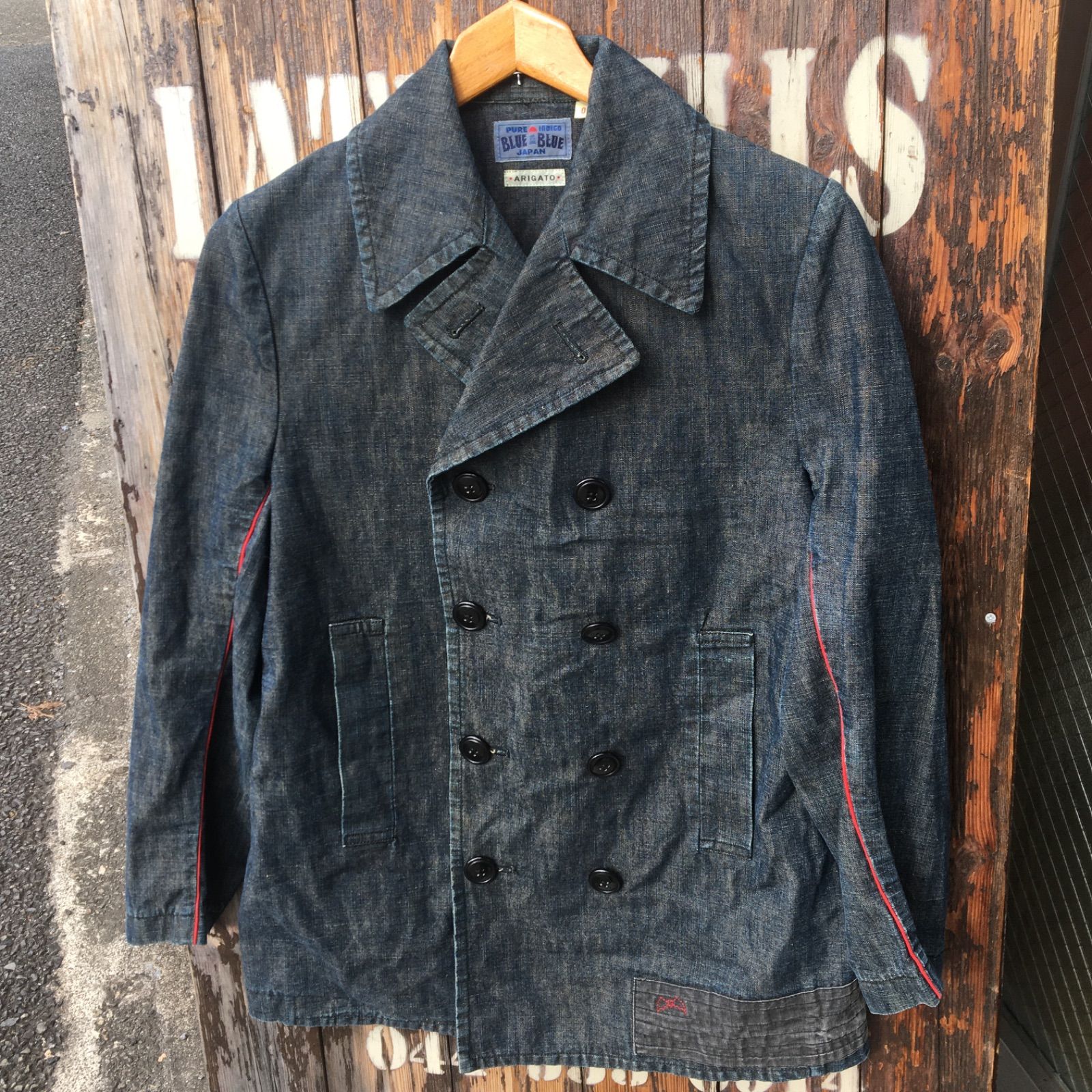 交渉可】BLUE BLUE デニム ピーコート サイズ3 BLUE BLUE】ブルー