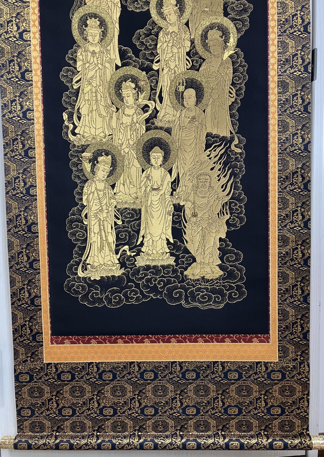 高級西陣織 十三仏掛け軸 美品 信州善光寺大勧進様為書きあり エクセル