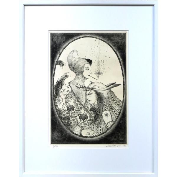 多賀 新「タイトル不明」銅版画・限定サイン入 江戸川乱歩文庫のカバー