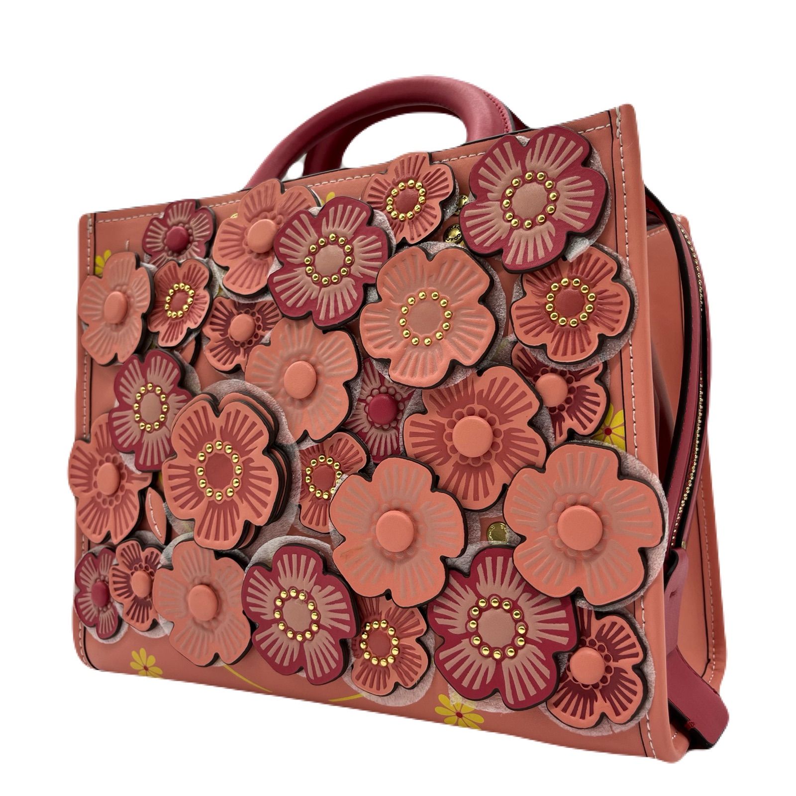 【外観美品】コーチ スワッガー ティーローズ 2wayショルダーバッグ フラワー 日本限定 美品 コーチ ティーローズ ローグ25 2way ショルダー