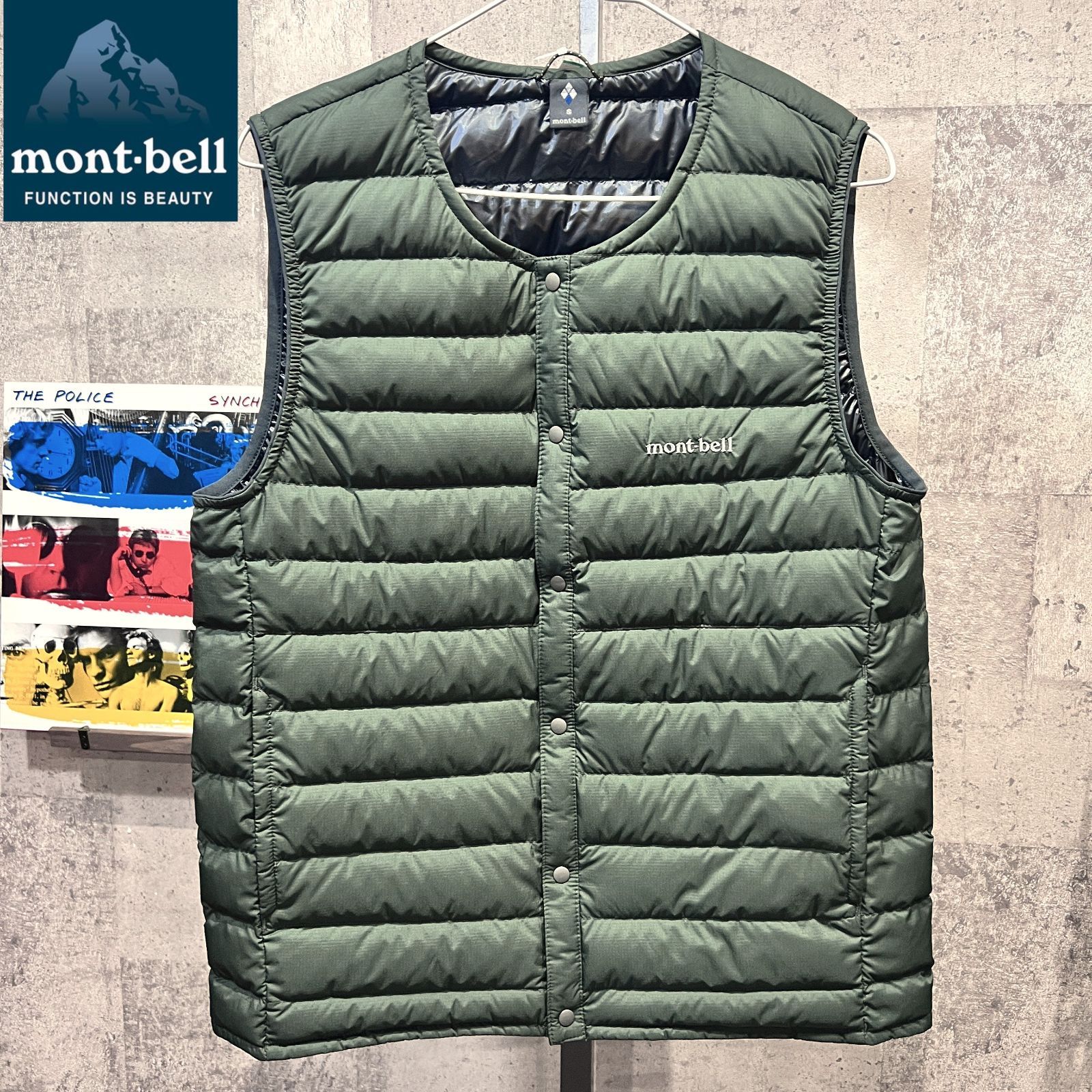 美品 モンベル スペリオダウン ラウンドネックベスト S メンズ mont