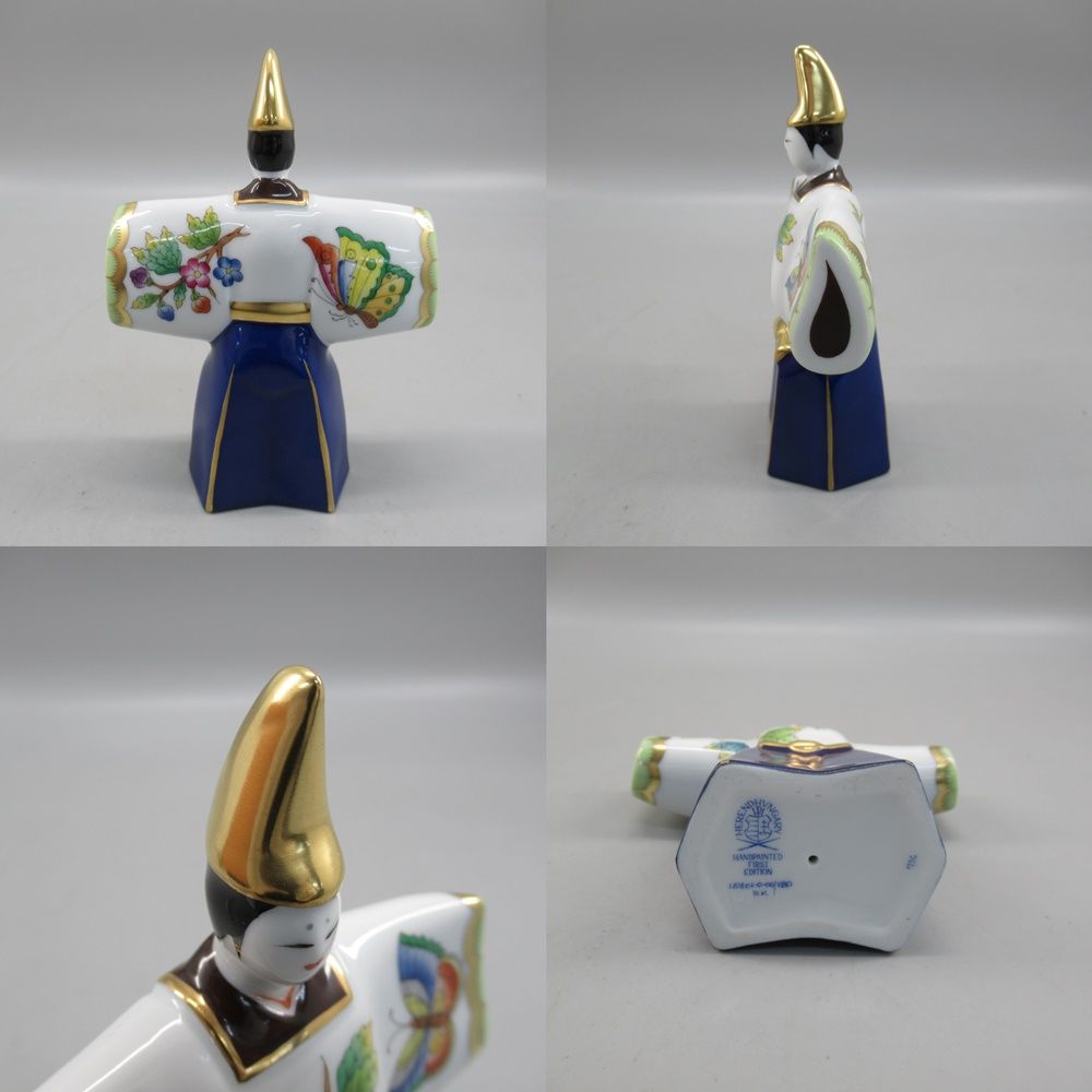 HEREND ヘレンド ヴィクトリア・ブーケ 雛人形 立ち雛 台座・箱付き