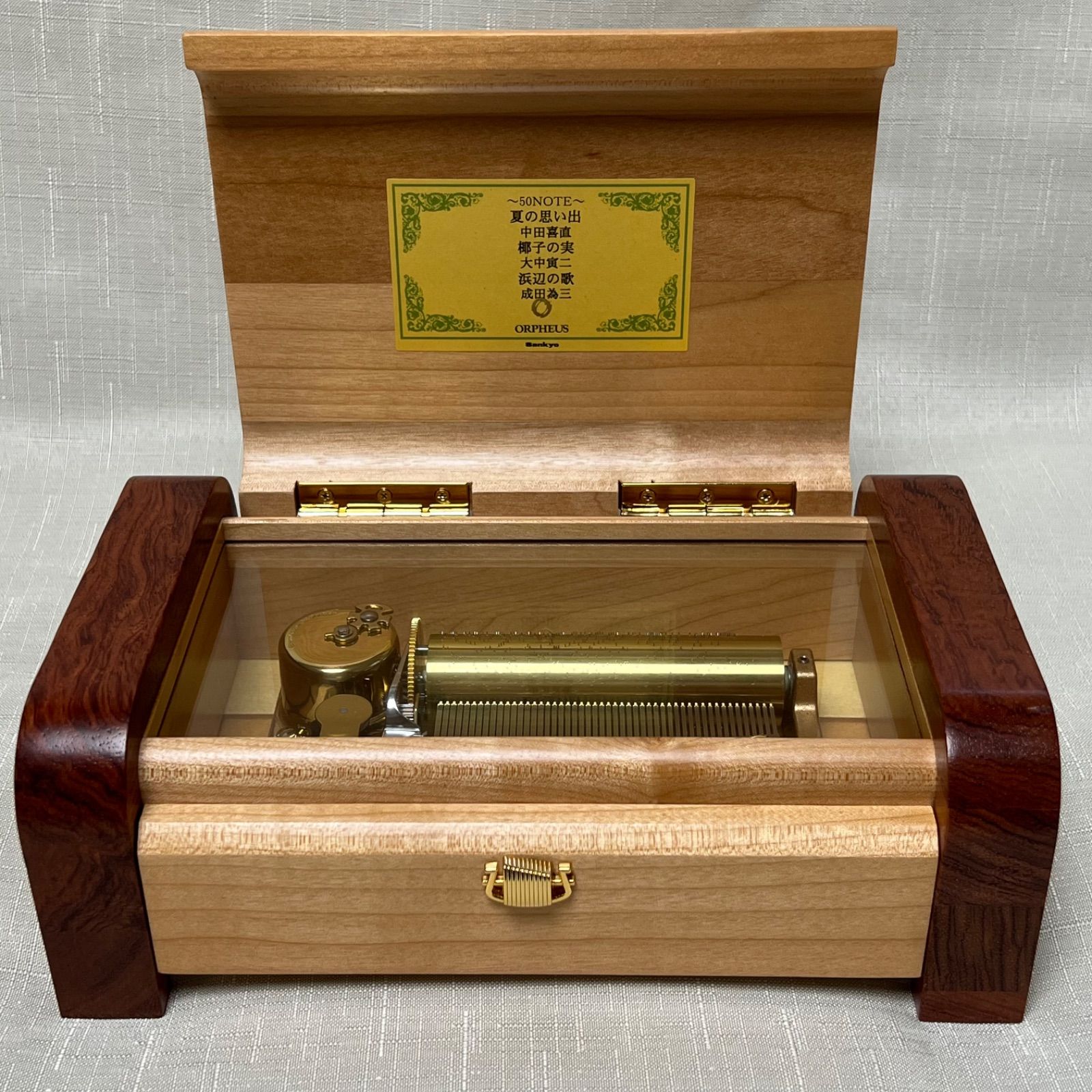 音出し確認済 オルフェウス マホガニー無垢 高級オルゴール 美しく青き