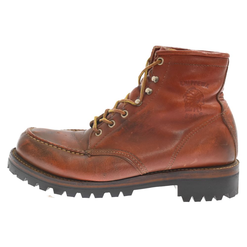 CHIPPEWA (チペワ) 90S 白タグ レザー ワークブーツ モックトゥブーツ