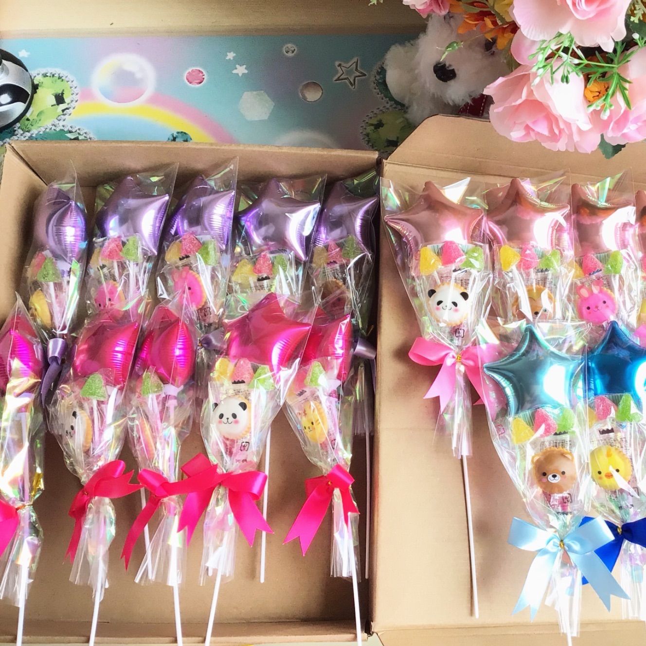 プチバルーン付お菓子ブーケ15個｜卒園・卒業・結婚式・お礼に