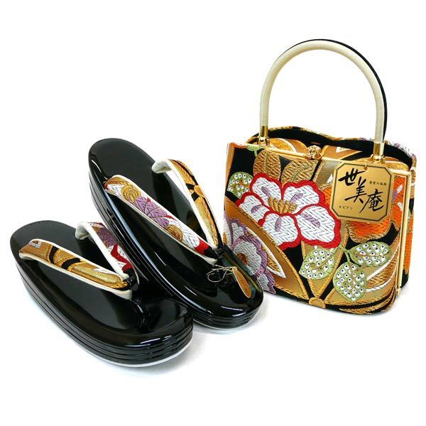 新品】Lサイズ 振袖用 草履バッグセット zb-112-4 世美庵 西陣織 正絹