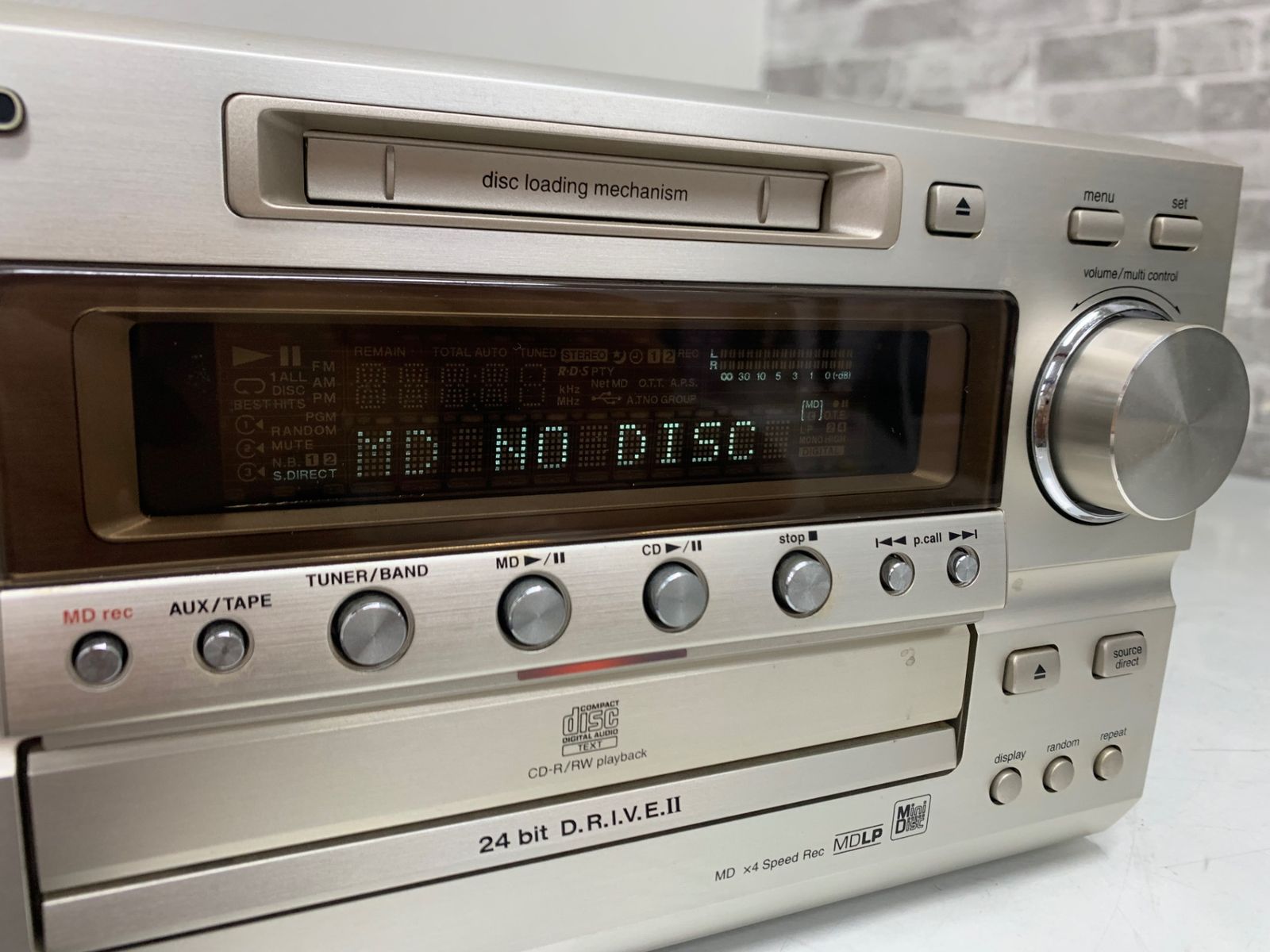送料込☆動作美品☆KENWOOD RD-HD7MD リモコン付 CD⁄MD再生可