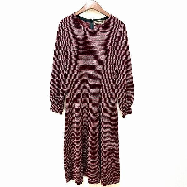 斎藤都世子 サイトウトヨコ 花柄 薔薇 総柄 ラメ ニット ワンピース