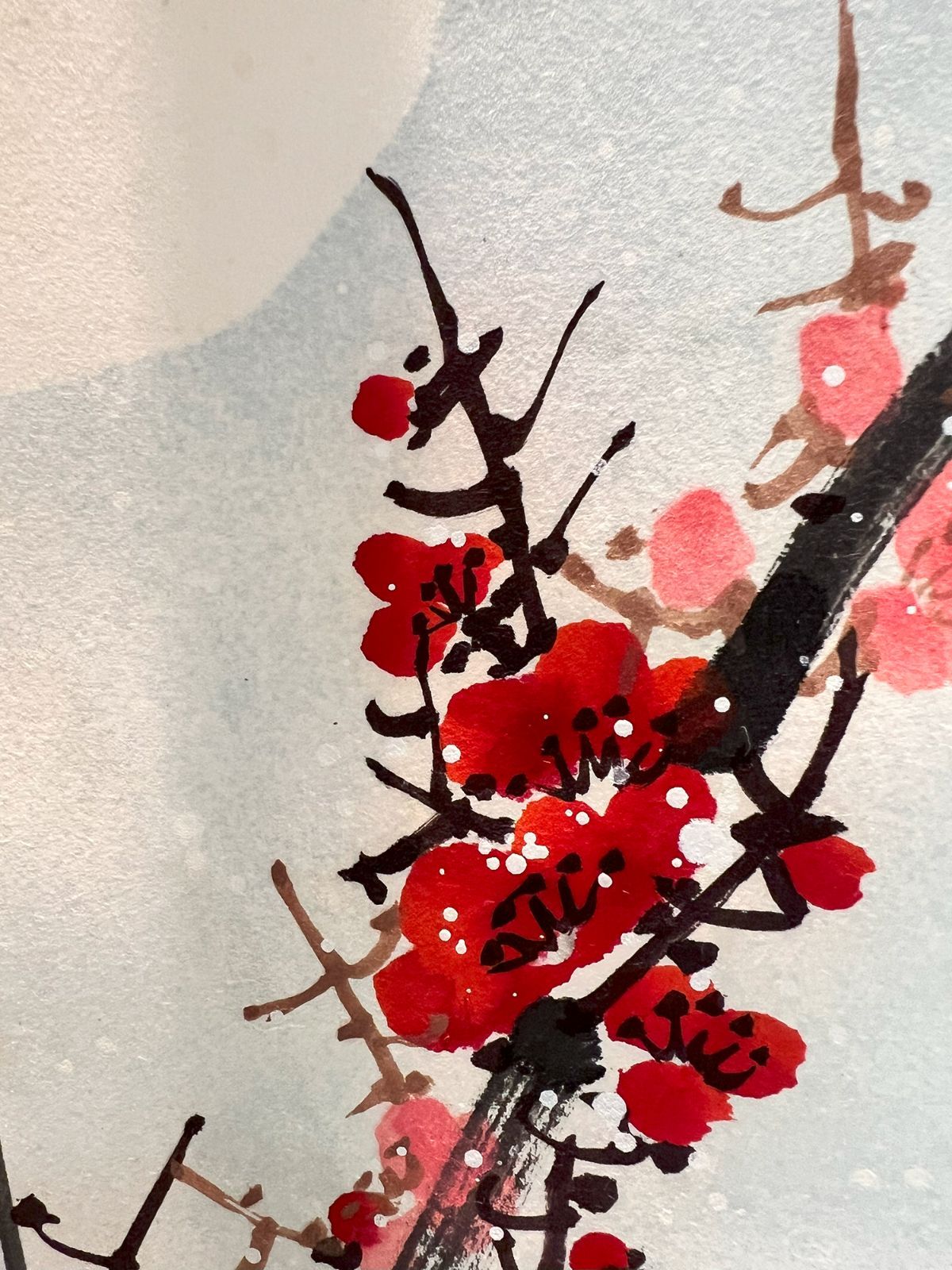 掛軸 李春雪「寒冬冷梅」手描き水墨画 世界に二つとない宝物 - メルカリ