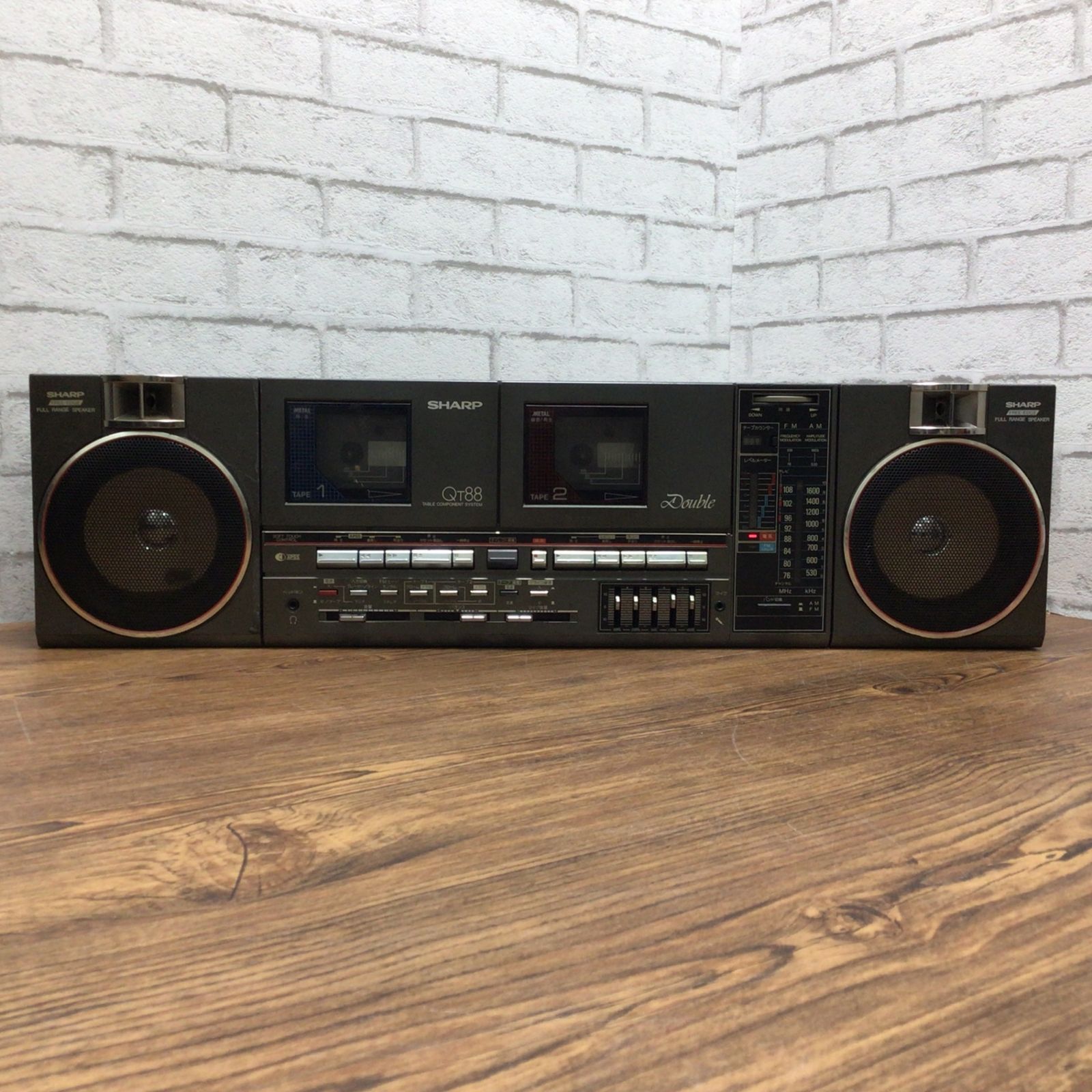 SHARP】QT-88 ダブルカセットラジカセ 昭和レトロ 通電OK ジャンク