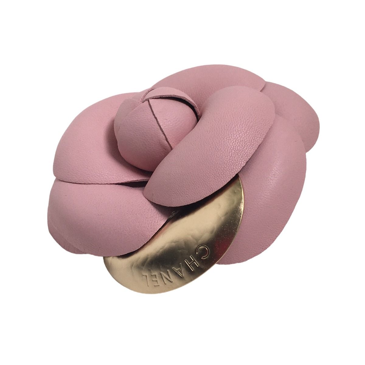 シャネル カメリア コサージュ ブローチ ヴィンテージ ピンク 箱付