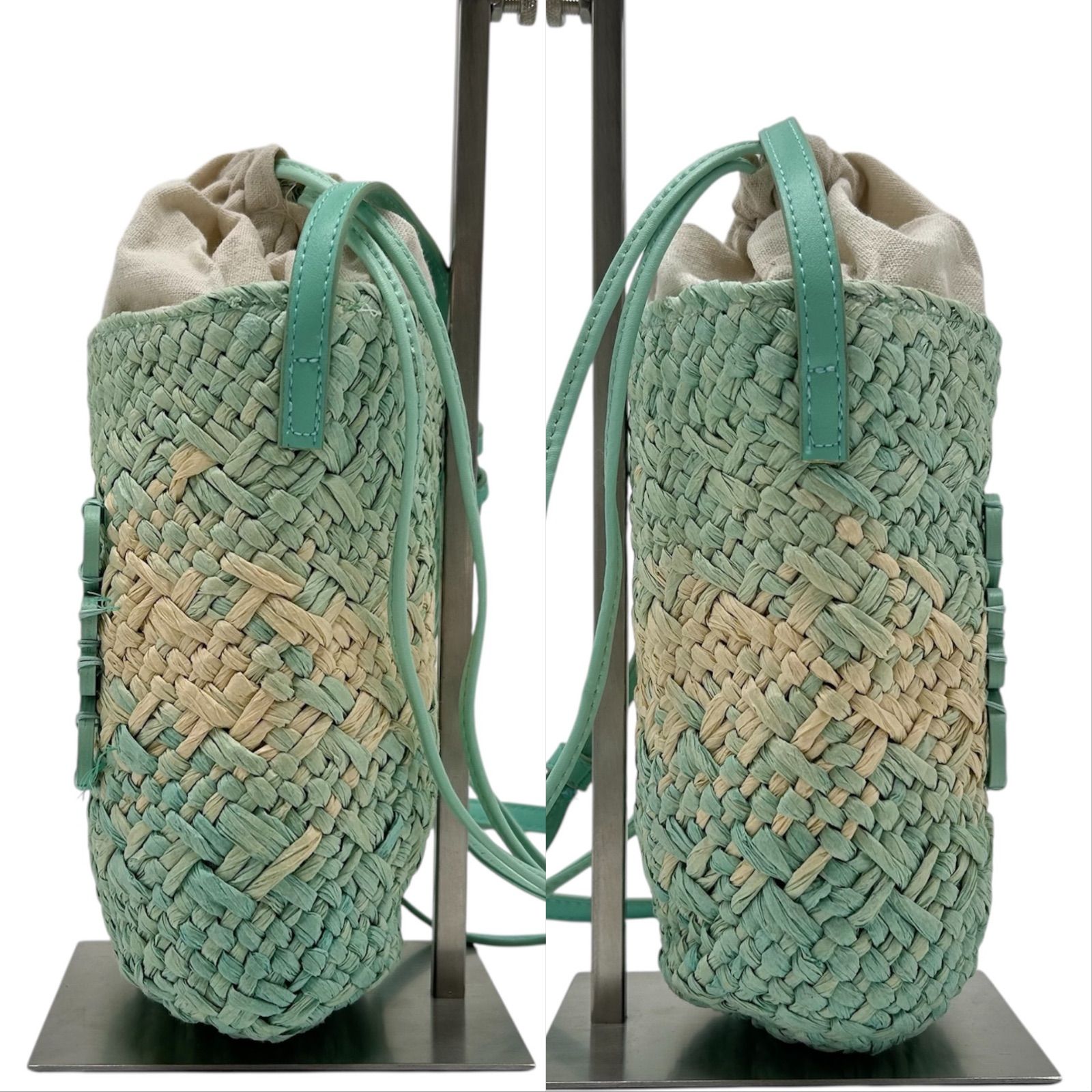 ◎ 未使用級 LOEWE ロエベ ラフィア ノベルティ カゴバッグ かご