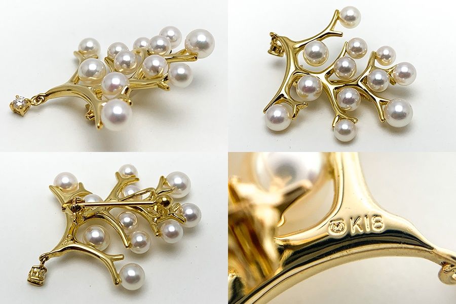 極美品✨ミキモト ブローチ ピンバッチ アコヤパール 真珠 シルバー