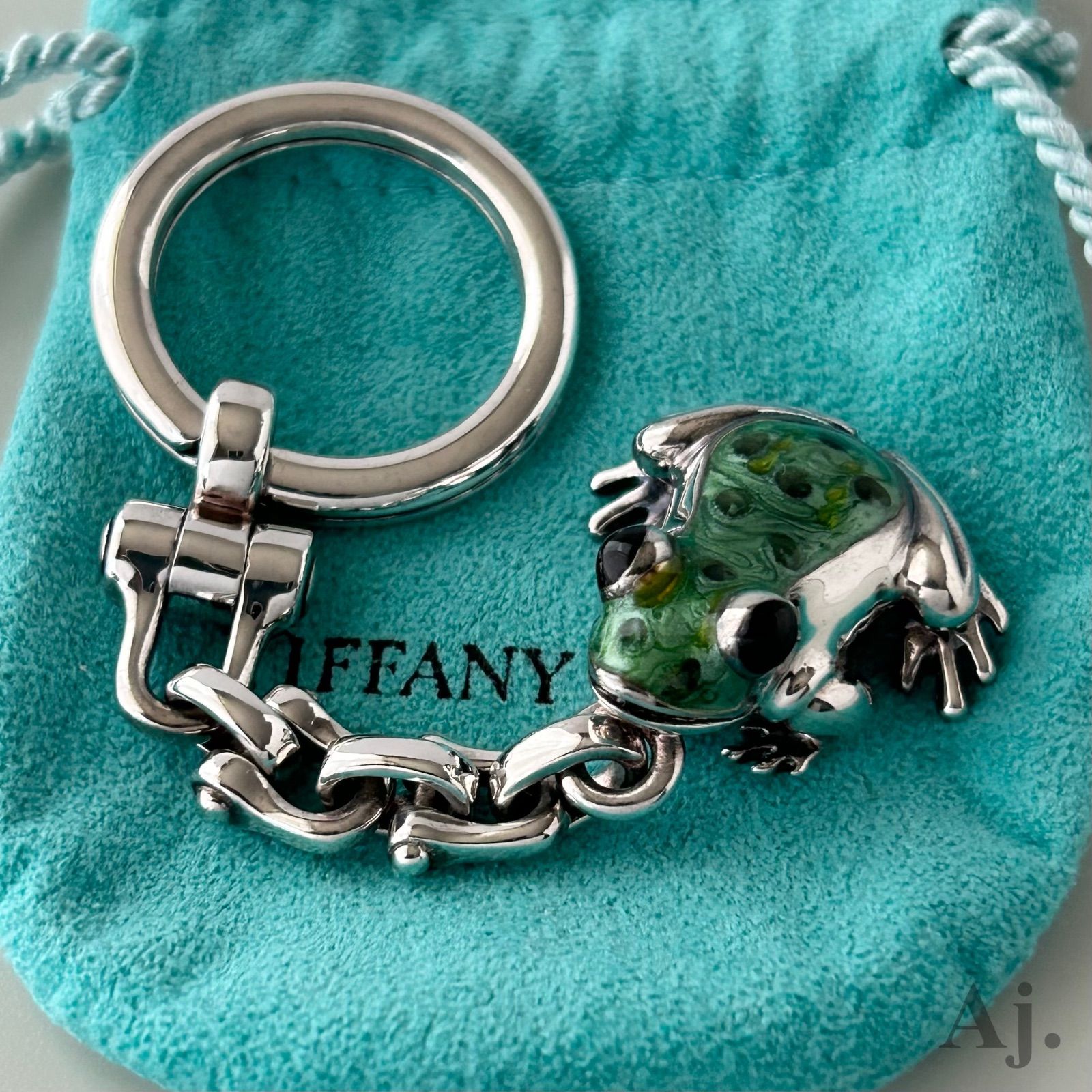ティファニー 希少 チャーム キーホルダー カエル フロッグ AG925