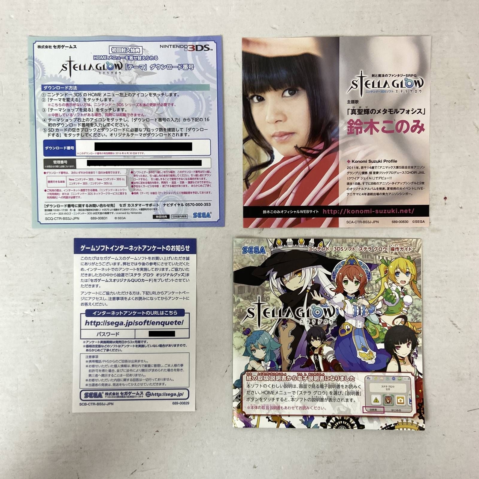04w1063〓 3DSソフト ステラグロウ STELLA GLOW 【セガ/任天堂
