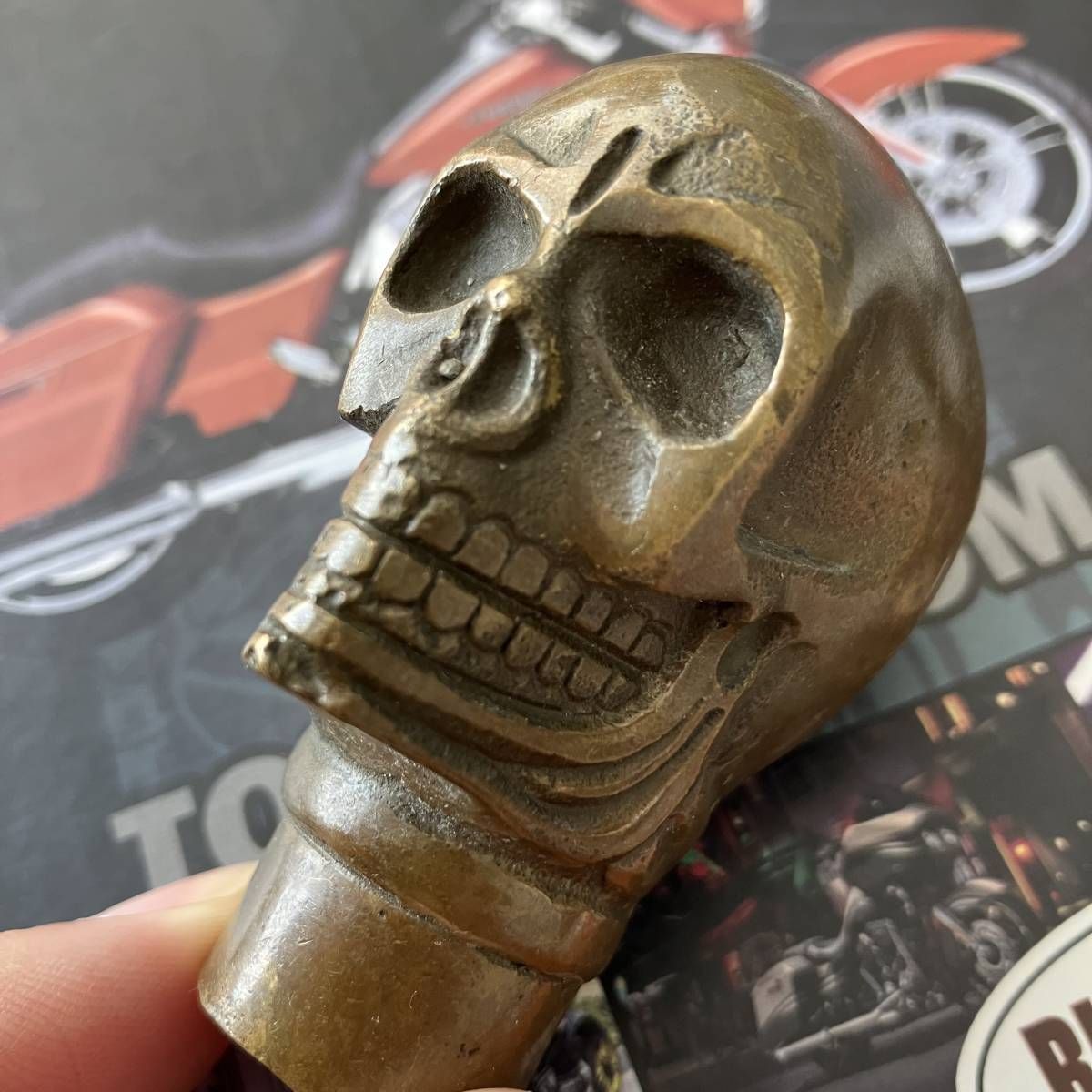 COPPER スカル シフトノブ ハーレーアメ車 ジョッキーシフト ハンド