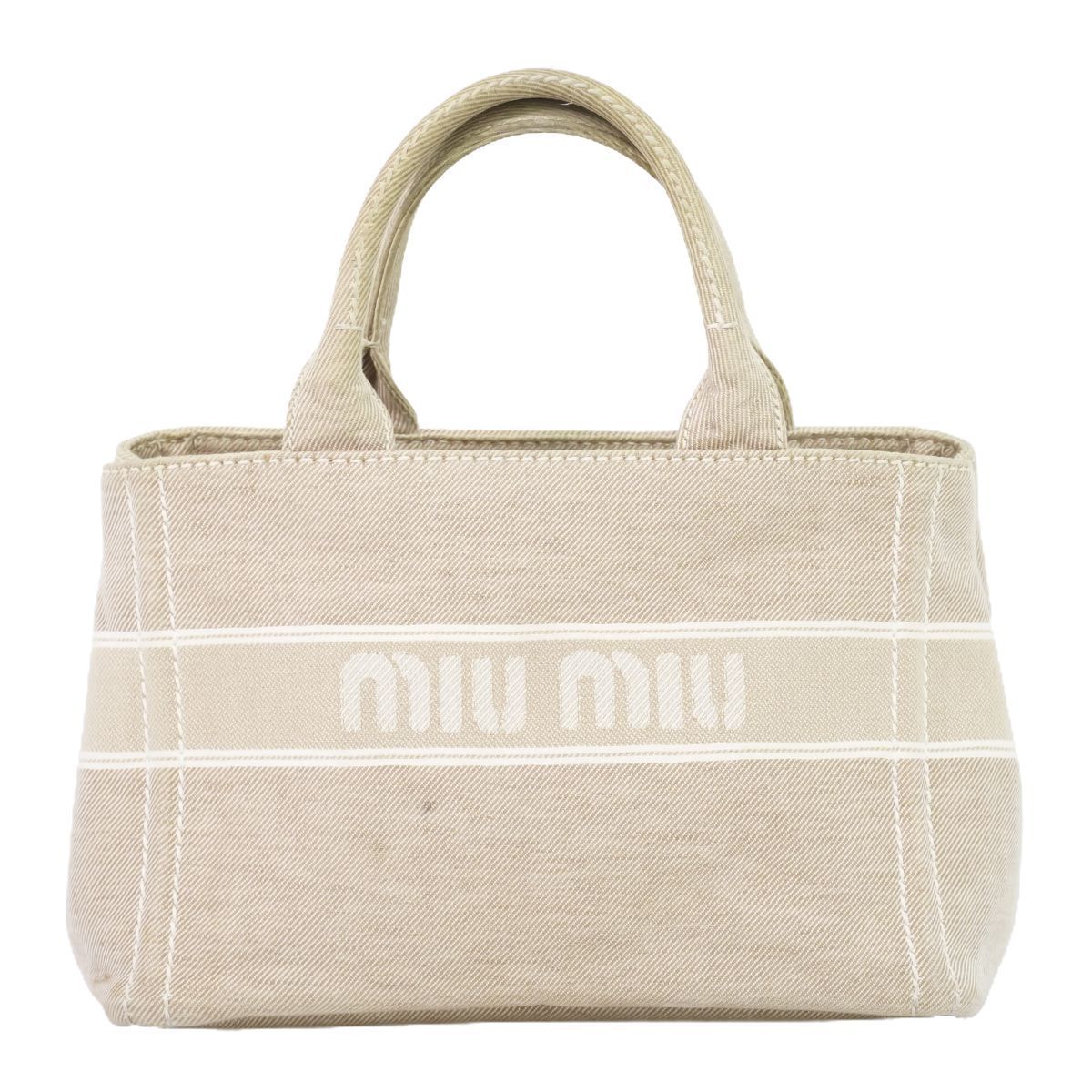 ミュウミュウ トートバッグ - ベージュ MIU MIU ミュウ ミュウ