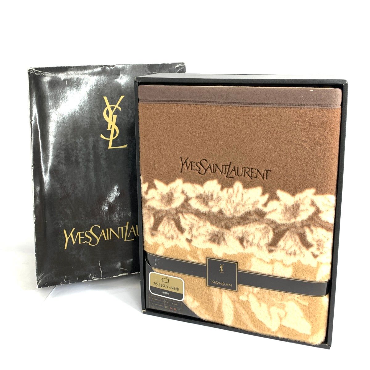 美品 YvesSaintLaurent(YSL) イヴサンローラン YSL ロゴ刺繍 花柄