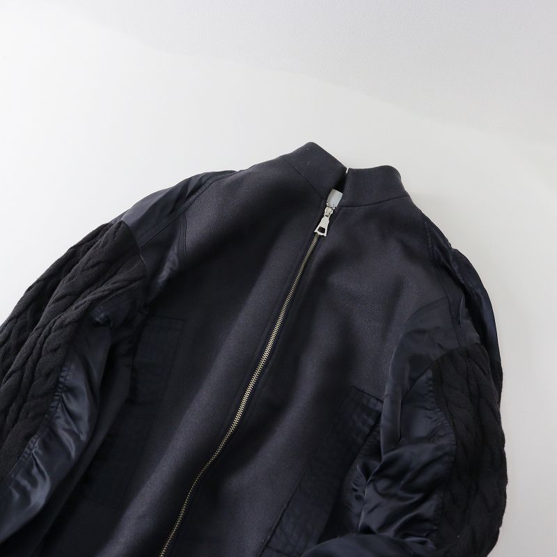 極美品 シーレット CEaRET FROM araara Knit Docking Coat 2/ブラック