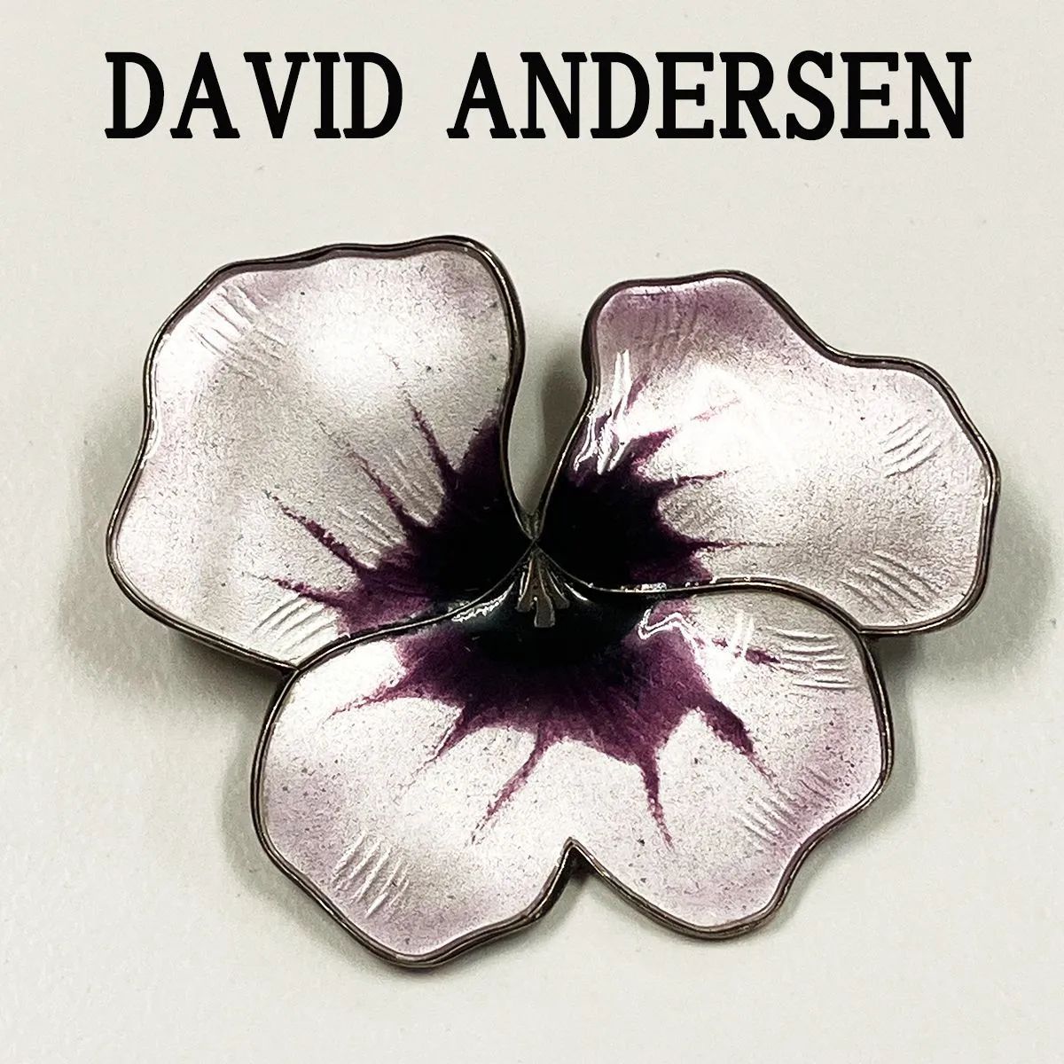 Y02 David Andersen 花型ブローチ 約4.5cm シルバー Y02 David