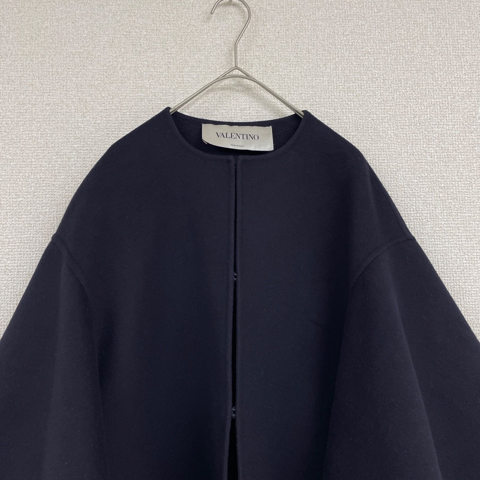 VALENTINO ヴァレンティノ ケープコート ポンチョ ノーカラー カシミヤ