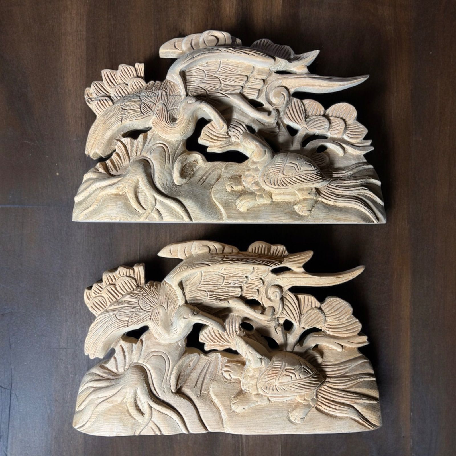 欄間 彫刻 縁起物 松 木彫り 伝統工芸 時代建具 古民家 幅1860mm 欄間