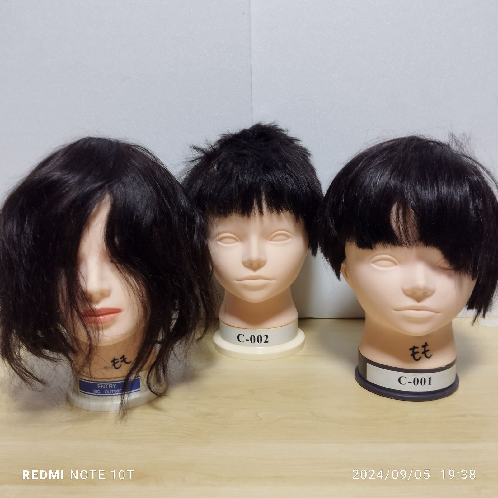 HG123 美容師国家試験本番用カットウィッグ 8体セット HG123 美容師