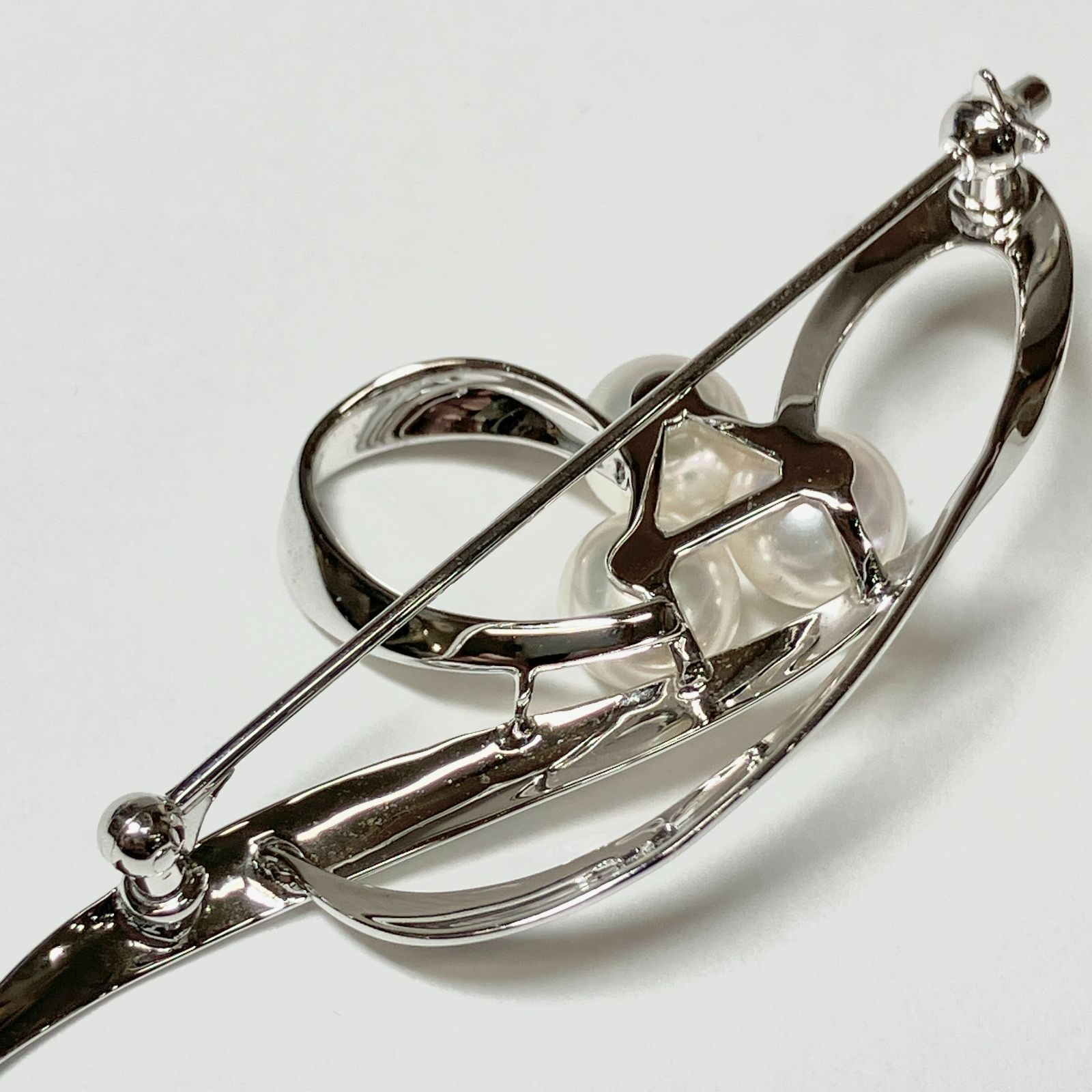 m001 T3 MIKIMOTO ミキモト パール 真珠 3連 ブローチ アクセサリー