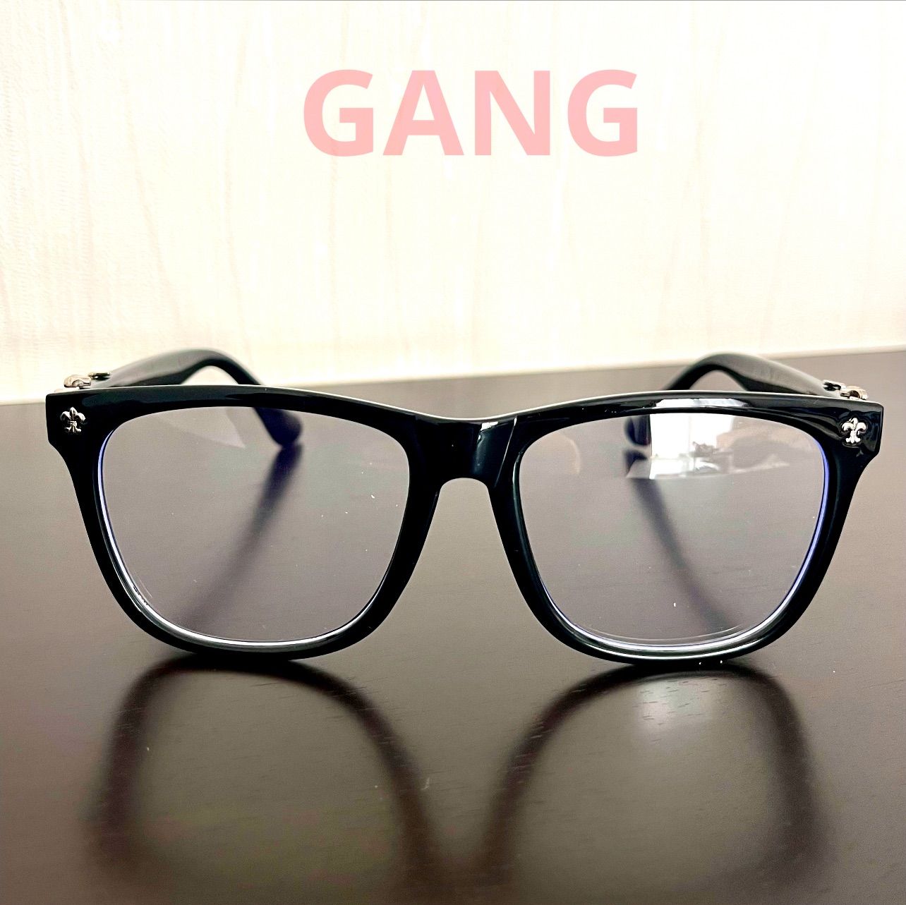 ブラックフレーム 伊達メガネ y2k sk8 黒縁メガネ クロス 十字架 眼鏡