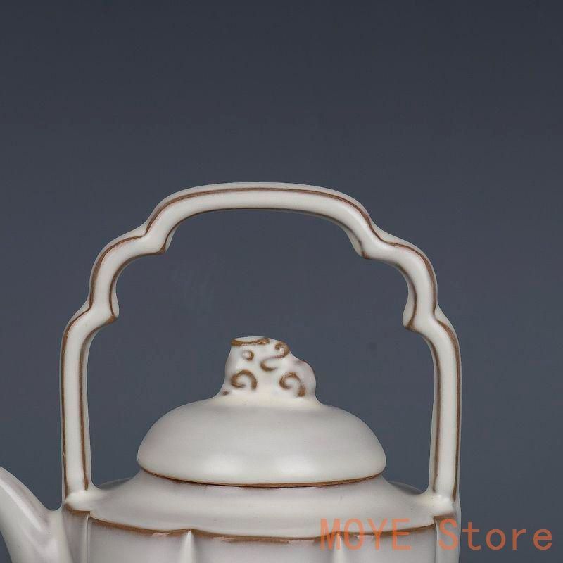 宋汝窯月牙白釉提梁壺 急須 工芸品 美術品 置物zw0829 - メルカリ